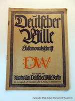 1925 november 20  /  Deutfcher Wille  /  Eredeti, régi újság. Ssz.:  17855