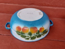 Csepel 28cm Enamel Enameled Fruit Bowl Nostalgia Piece Peasant Decoration Weiss Manfredo