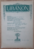 LIBANON  -  ZSIDÓ TUDOMÁNYOS ÉS KRITIKAI FOLYÓIRAT  I. ÉVF. 1. SZÁM !  1936  -  JUDAIKA