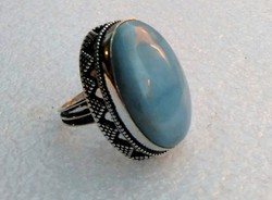 Csodás természetes Owyhee opál drágaköves gyűrű ○1.8cm