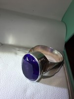 Mélylila ametiszt ezüst gyűrű