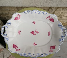 Antik Bécs tál füles 1844 ből!!! Vastag porcelán füles kínáló asztalközépnek, húsos tál! Altwien!!