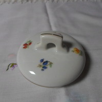 Zsolnay porcelán, virágos teáskanna tető (art deco, 1930-as évek)
