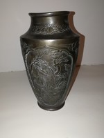 Antik, távol - keleti, súlyos bronz váza, gazdagon díszített! 