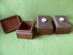 3 egyforma antik kis fadoboz