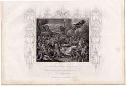 Szent Pál megtérése, acélmetszet 1852, metszet, eredeti, 19 x 21, angol, Biblia, Újszövetség, kép