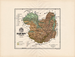 Szilágy megye térkép 1888 (3), vármegye, atlasz, eredeti, Kogutowicz Manó, 43 x 57 cm, Gönczy Pál