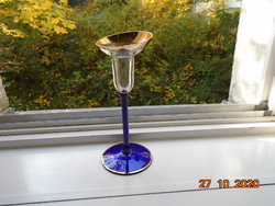 Modern kobalt arany művészi üveg ,díszüveg