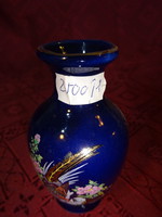 Japán porcelán váza, kobalt kék alapon, arany szegéllyel, magassága 9,5 cm. Vanneki!