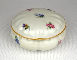 1C351 Oscar Schlegelmilch virágmintás porcelán bonbonier 8 cm