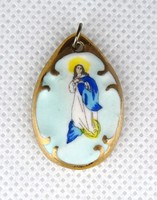 1C379 Vallási kegytárgy Mária porcelán medál