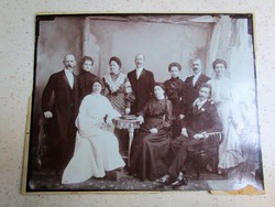 KECSKEMÉT cca. 1899 Bánházy Teréz szül Czeizer Teréz színésznő + család fotó CSOPORTKÉP 28 CM