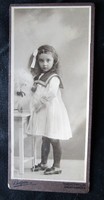 SZEMÜNKFÉNYE Kausch Mizzi 1910 VINTAGE KEMÉNYHÁTÚ JELZETT FOTÓ FÉNYKÉP Fehértemplom Botfán Mór fotó