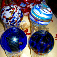  4 db Márványos üveg gömb hólyagos dekorációs üveggömb