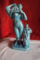 Zsolnay Vetkőző Női Akt porcelán figura