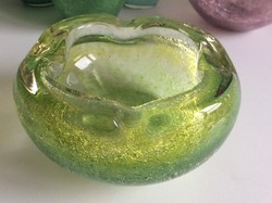 Élénk zöld fátyolüveg hamutál