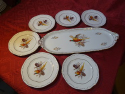 Zsolnay porcelain, pheasant pattern sandwich set.7 Pieces of vaneki!