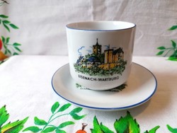 Kahla kávés csésze  +  alj (Eisenach-Wartburg vára)