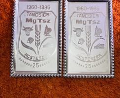2 db retro aluminium fém tálca együtt TÁNCSICS MGTSZ 1960-1985
