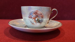 Antique allegorical scene porcelain cup