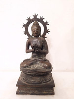 antik buddha patinás bronz szobor tanító kéztartással igényed dekoratív munka buddhizmus buddhista