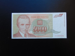 ​5000 dinár 1993 Szép ropogós bankjegy 02 