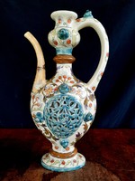 Fischer ignác A large majolica decanter with a pierced decoration historicizing around 1890 !!!