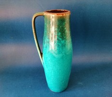 Türkiz színű német kerámia váza