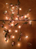 30 selyem világos rózsaszín virágos füzér karácsonyi dekoráció, ajánljon!