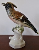 Jubileumi, ENS/Volkstedt csonttollú madár figura, 19 cm magas