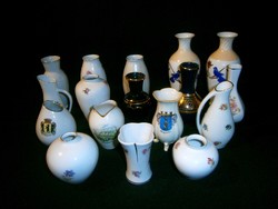 17 db porcelán váza darabra: Hollóházi, Keleti, Német