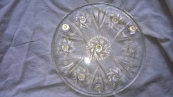 3 golyólábon -Kristály süteményestál-kínáló tálca árm.22 cm