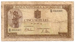 Románia 500 román Lei, 1942, viseltes