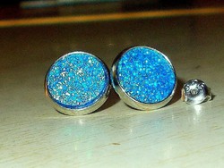 Álomszép Kék Opál fényű 925 ezüst Fülbevaló 