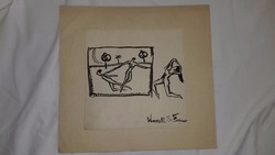 Wanek S. Ferenc Táncoló aktok 20 cm x 20 cm