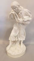 Nagyméretű Zsolnay porcelán dudás figura "sérült"