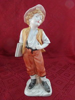 ARPO román porcelán figura, göndör hajú diák, magassága 28 cm. Vanneki!