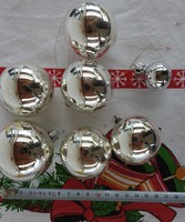 Christmas decoration collection 23: 7 silver old glass balls from the Christmas tree decoration collection
