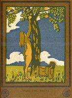 Frigyes Borszéky: the tree of knowledge, linocut, (artist's house folder, 1911)