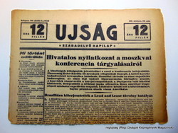 1941 október 3  /  UJSÁG  /  Régi ÚJSÁGOK KÉPREGÉNYEK MAGAZINOK Ssz.:  15882