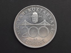Ezüst 200 Ft érme 1994 - Szép ezüst 94-es Deák kétszázas pénzérme eladó