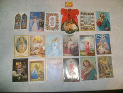 Vallási témájú képeslap - tizennyolc darab - Jézus, angyalok,...