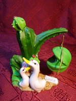Porcelán gyertyatartó és egyben mini váza is. Kaktusz ágon lóg a gyertya, két kacsás. Vanneki!