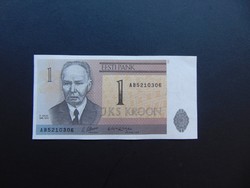 1 korona 1992 Észtország Hajtatlan bankjegy