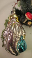 Régi figurális üveg karácsonyfadísz szovjet nagy télapó