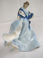 Royal Dux porcelán lány nagy méret 26 cm