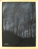 Moona - Csillagos éj EREDETI akril festmény