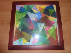Geometric abstract - colorful cavalcade, marked pastel