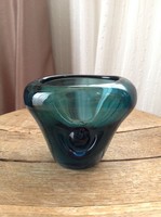 Régi cseh Zelezny Brod kézműves kristály üveg váza