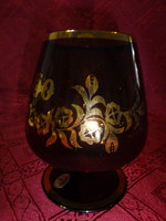 Bohemia Csehszlovák üveg pohár. 60. születésnapra. Arany díszítéssel. Vanneki!